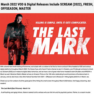 March 2022 VOD & Digital Releases Include SCREAM (2022), FRESH, OFFSEASON, MASTER